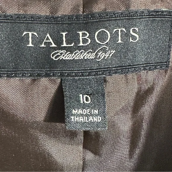 Beautiful Talbots blazer, size 10, wool/cotton, faux leather trim, academia - Picture 6 of 12